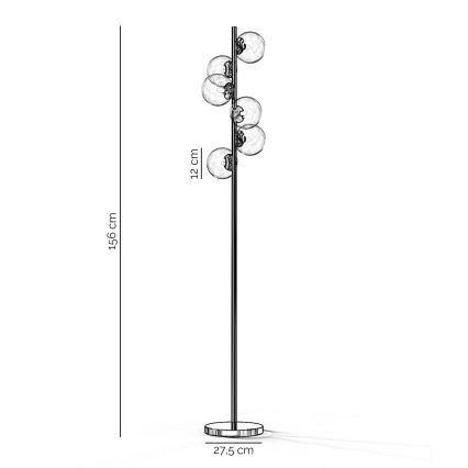 ONLI - Lampada da terra KIMBERLY 6xG9/6W/230V cromo lucido