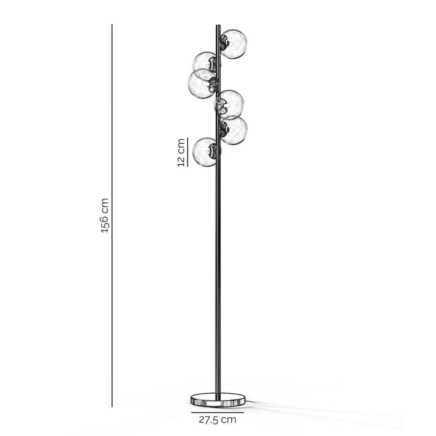 ONLI - Lampada da terra KIMBERLY 6xG9/6W/230V cromo lucido