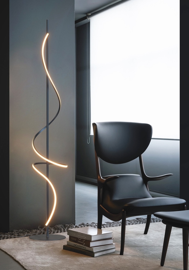 ONLI - Lampada LED da terra TWIST LED/24W/230V 4000K nero