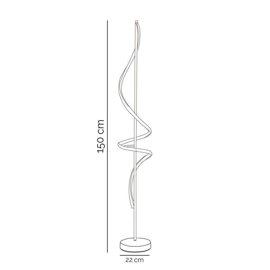 ONLI - Lampada LED da terra TWIST LED/24W/230V 4000K nero