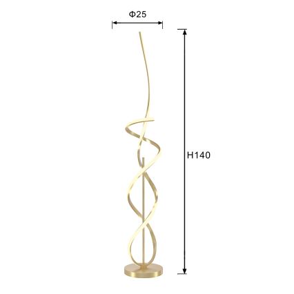 ONLI - Lampada LED da terra TWIST LED/31W/230V 4000K oro