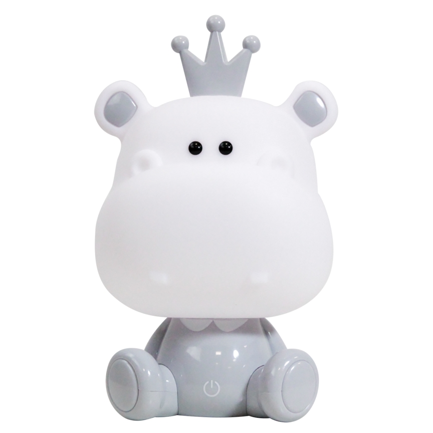 ONLI - Lampada da notte dimmerabile a LED per bambini PUPPIES LED/3W/230V 25 cm ippopotamo/grigio