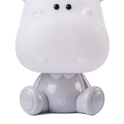 ONLI - Lampada da notte dimmerabile a LED per bambini PUPPIES LED/3W/230V 25 cm ippopotamo/grigio