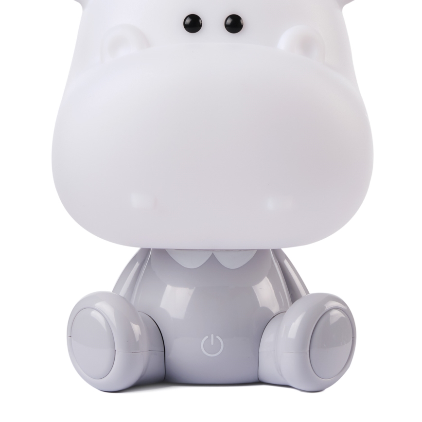ONLI - Lampada da notte dimmerabile a LED per bambini PUPPIES LED/3W/230V 25 cm ippopotamo/grigio