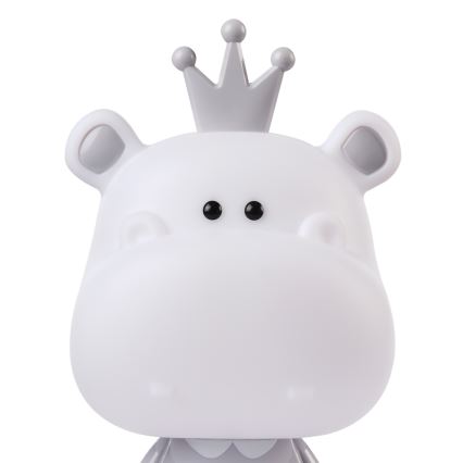 ONLI - Lampada da notte dimmerabile a LED per bambini PUPPIES LED/3W/230V 25 cm ippopotamo/grigio