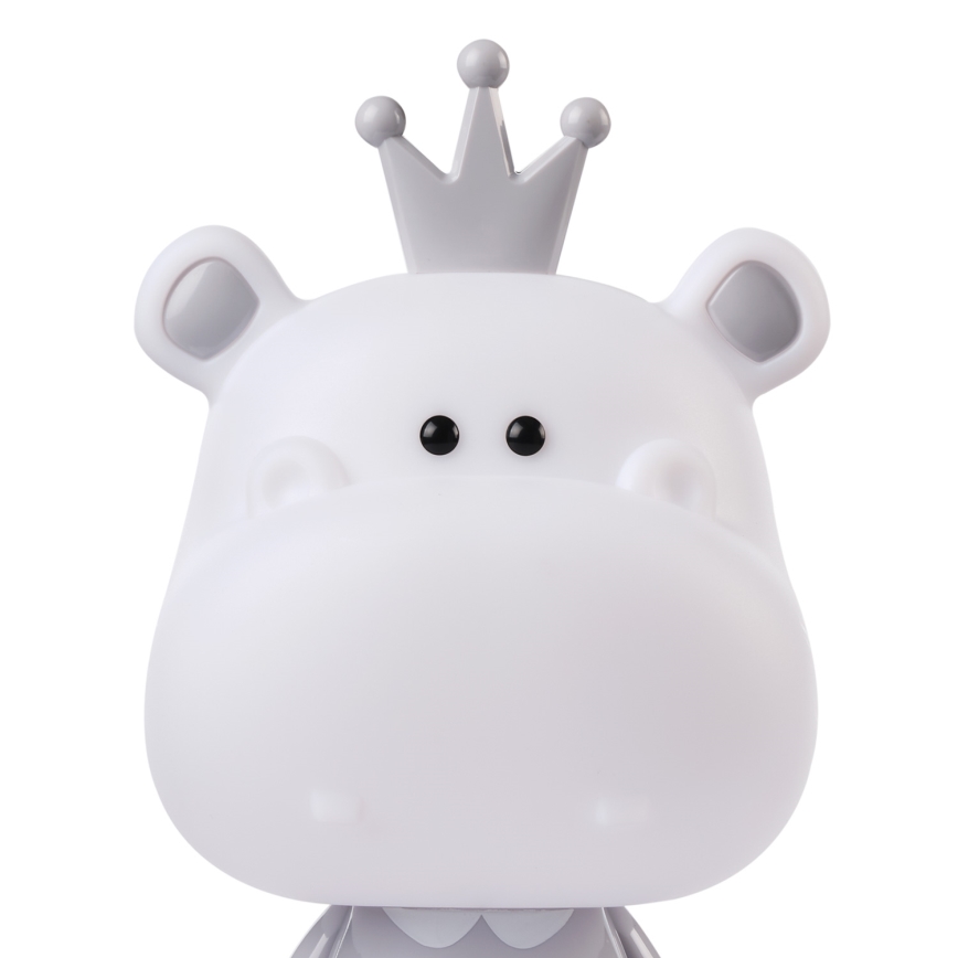 ONLI - Lampada da notte dimmerabile a LED per bambini PUPPIES LED/3W/230V 25 cm ippopotamo/grigio