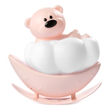 ONLI - Lampada notturna ricaricabile a LED per bambini NUVOLINA LED/2,5W/5V 300 mAh orsetto/rosa