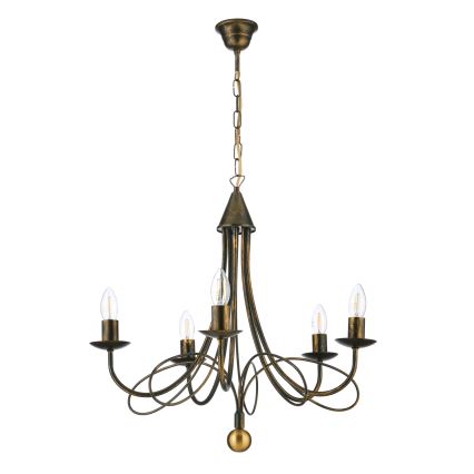 ONLI - Lampadario a catena MILVIA 5xE14/6W/230V bronzo