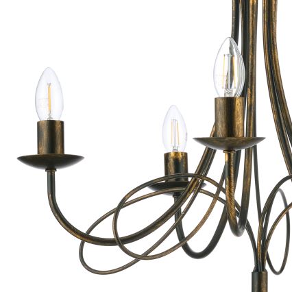 ONLI - Lampadario a catena MILVIA 5xE14/6W/230V bronzo