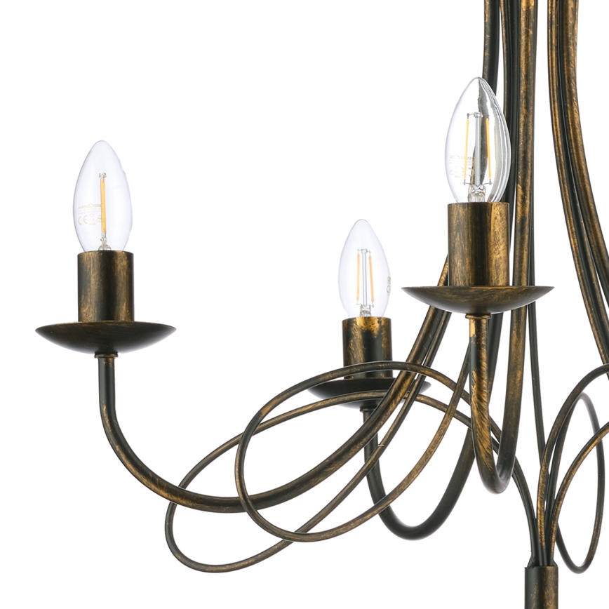 ONLI - Lampadario a catena MILVIA 5xE14/6W/230V bronzo