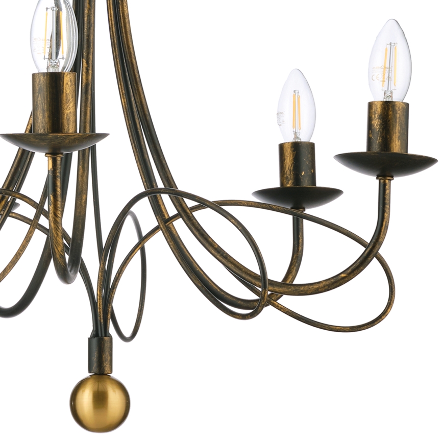 ONLI - Lampadario a catena MILVIA 5xE14/6W/230V bronzo