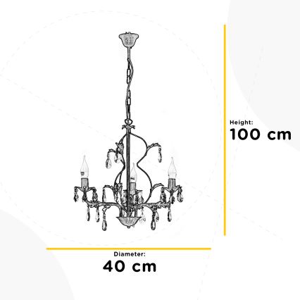 ONLI - Lampadario a catena TERESA 3xE14/6W/230V bianco