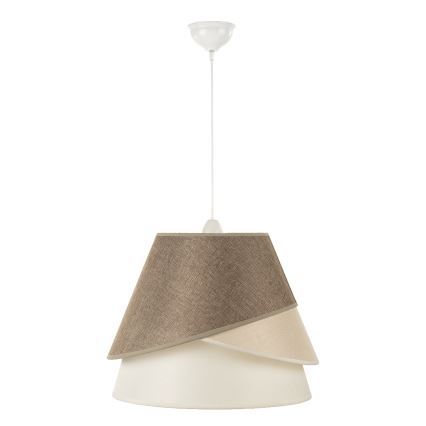 ONLI - Lampadario a cavo POLLON 1xE27/15W/230V marrone/crema/beige