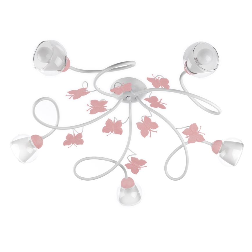 ONLI - Lampadario a plafone per bambini BUTTERFLY 5xE14/6W/230V