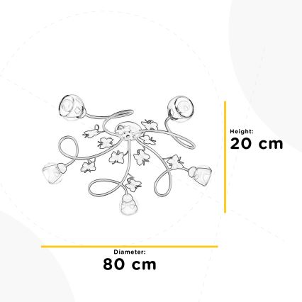 ONLI - Lampadario a plafone per bambini BUTTERFLY 5xE14/6W/230V