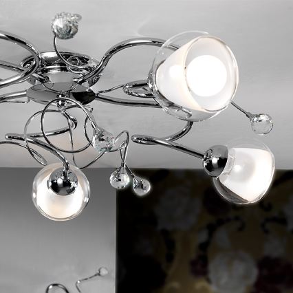 ONLI - Lampadario a plafone WENDY 5xE14/6W/230V cromo lucido