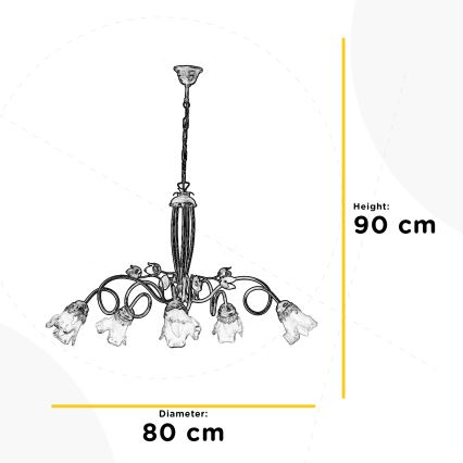 ONLI - Lampadario a sospensione con catena ARIANNA 5xE14/6W/230V