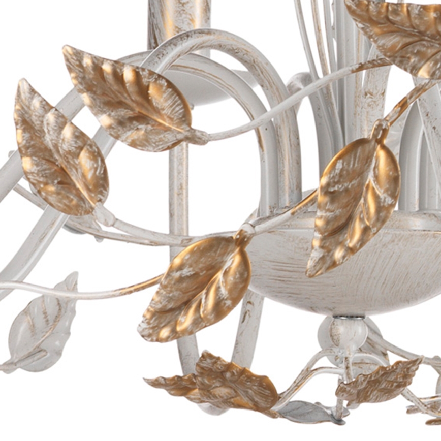 ONLI - Lampadario a sospensione con catena COLLANA 6xE14/6W/230V bianco/oro