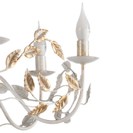 ONLI - Lampadario a sospensione con catena COLLANA 6xE14/6W/230V bianco/oro