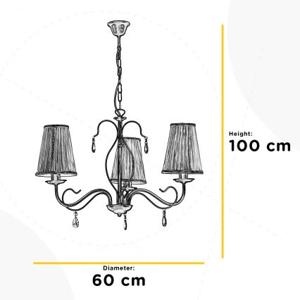 ONLI - Lampadario a sospensione con catena DELIA 3xE14/6W/230V