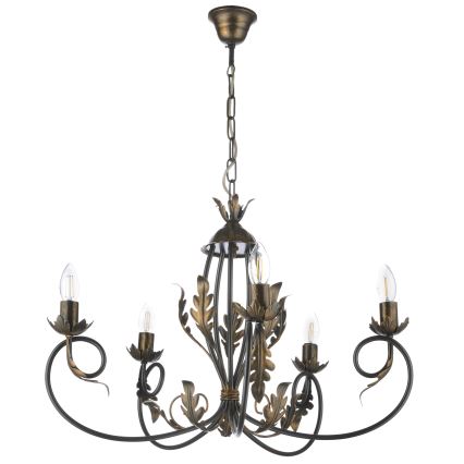 ONLI - Lampadario a sospensione con catena GRETEL 5xE14/6W/230V