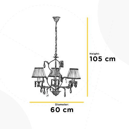 ONLI - Lampadario a sospensione con catena KAREN 3xE14/6W/230V bianco