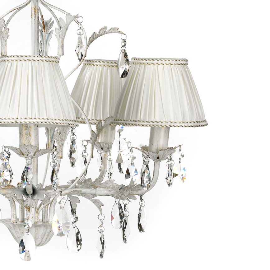 ONLI - Lampadario a sospensione con catena KAREN 5xE14/6W/230V bianco