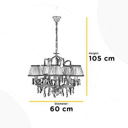 ONLI - Lampadario a sospensione con catena KAREN 5xE14/6W/230V bianco