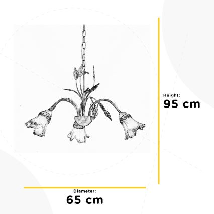 ONLI - Lampadario a sospensione con catena LANCIA 3xE14/6W/230V