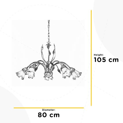 ONLI - Lampadario a sospensione con catena LANCIA 5xE14/6W/230V