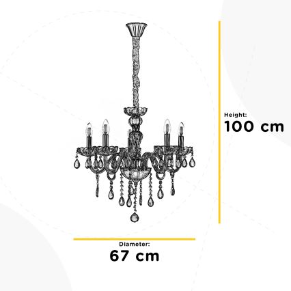 ONLI - Lampadario a sospensione con catena LINDA 5xE14/6W/230V