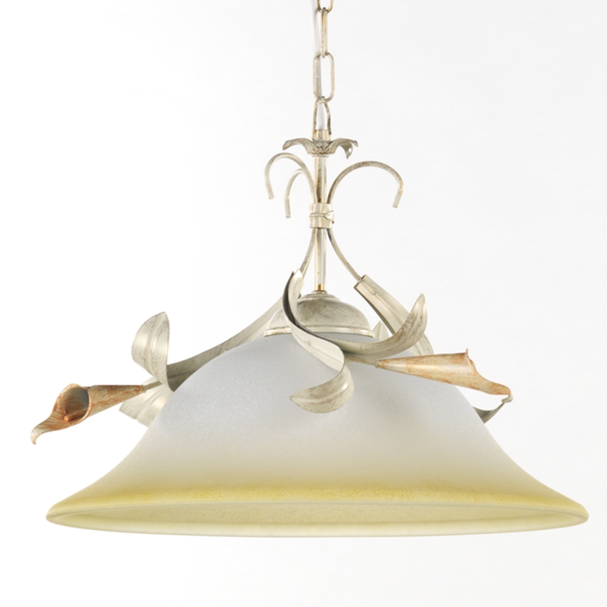 ONLI - Lampadario a sospensione con catena LUCREZIA 1xE27/22W/230V color crema
