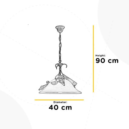ONLI - Lampadario a sospensione con catena LUCREZIA 1xE27/22W/230V color crema