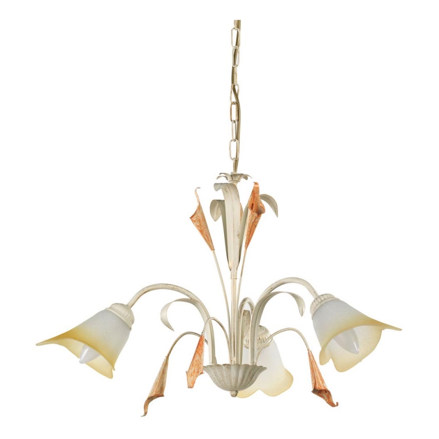 ONLI - Lampadario a sospensione con catena LUCREZIA 3xE14/6W/230V color crema