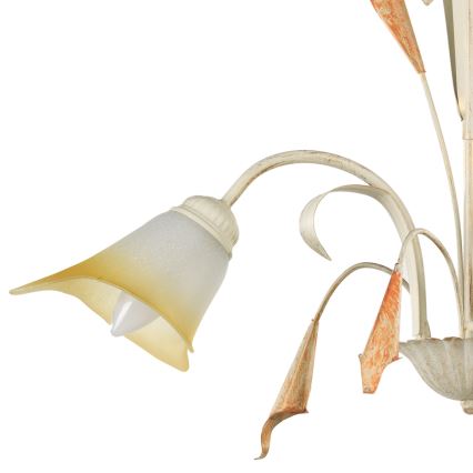 ONLI - Lampadario a sospensione con catena LUCREZIA 3xE14/6W/230V color crema