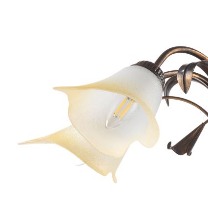 ONLI - Lampadario a sospensione con catena LUCREZIA 5xE14/6W/230V bronzo