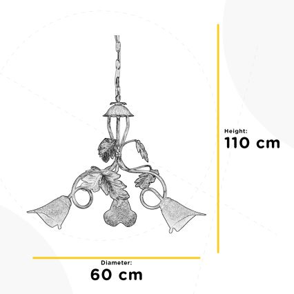 ONLI - Lampadario a sospensione con catena MARILENA 3xE14/6W/230V