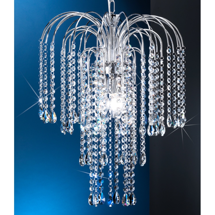 ONLI - Lampadario a sospensione con catena PIOGGIA 3xE14/6W/230V cromo lucido