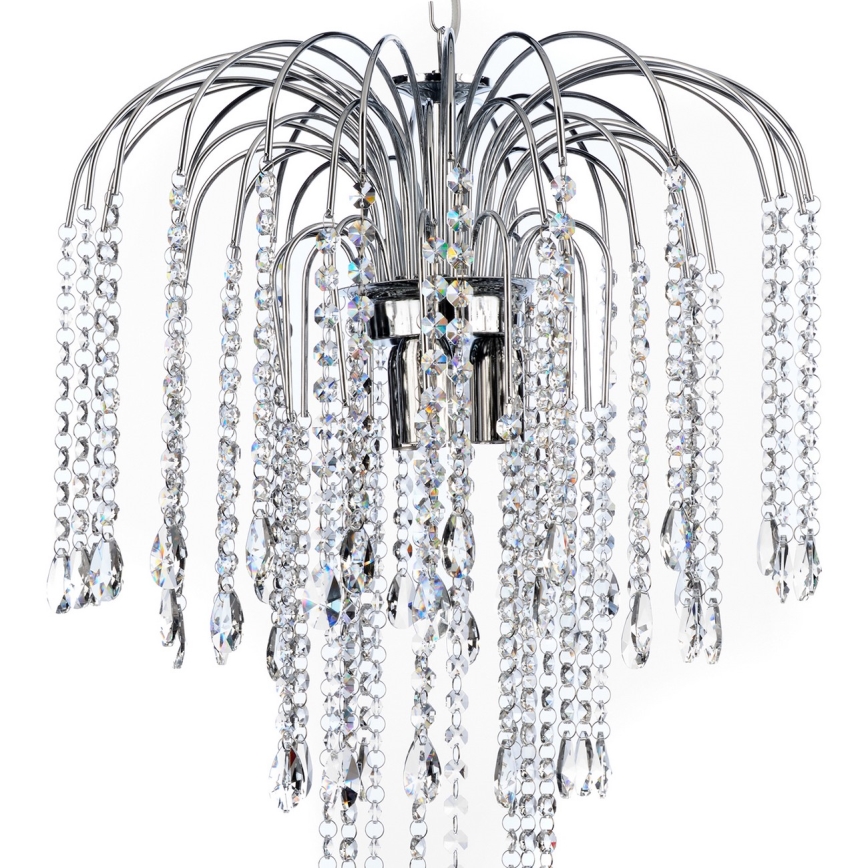 ONLI - Lampadario a sospensione con catena PIOGGIA 3xE14/6W/230V cromo lucido