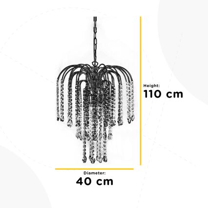 ONLI - Lampadario a sospensione con catena PIOGGIA 3xE14/6W/230V cromo lucido