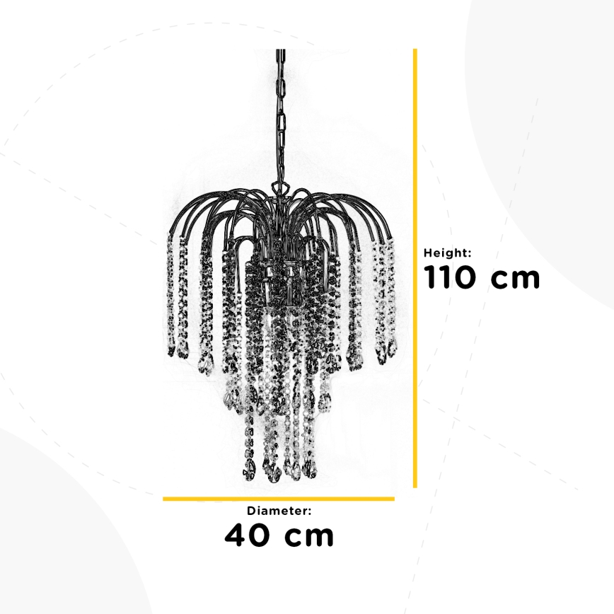 ONLI - Lampadario a sospensione con catena PIOGGIA 3xE14/6W/230V cromo lucido