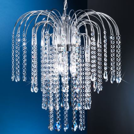ONLI - Lampadario a sospensione con catena PIOGGIA 5xE14/6W/230V cromo lucido