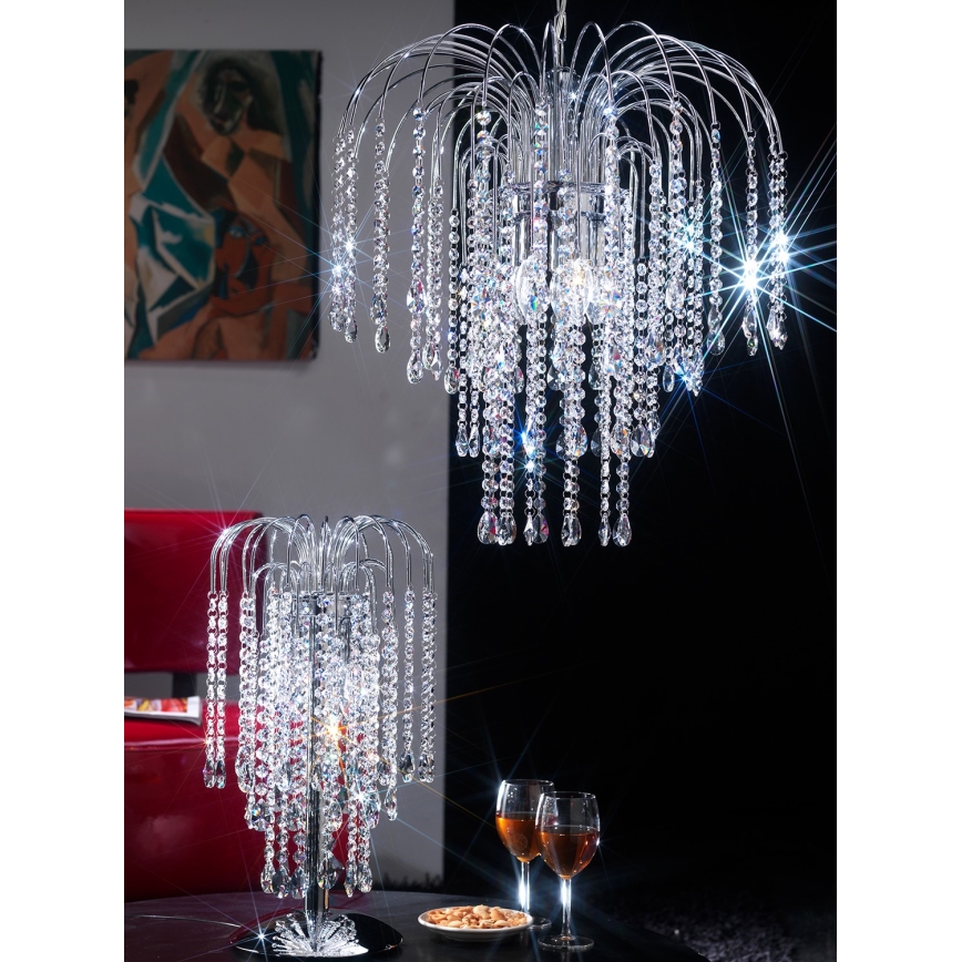 ONLI - Lampadario a sospensione con catena PIOGGIA 5xE14/6W/230V cromo lucido
