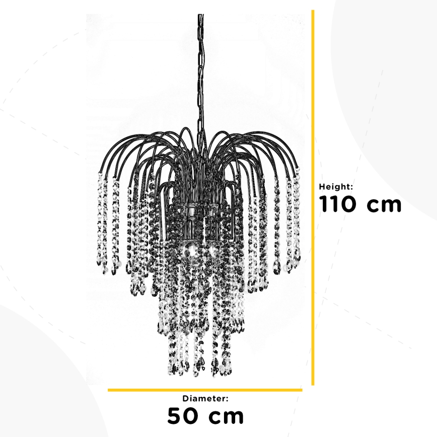 ONLI - Lampadario a sospensione con catena PIOGGIA 5xE14/6W/230V cromo lucido