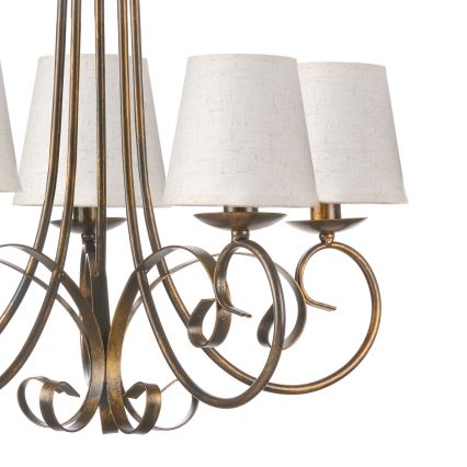 ONLI - Lampadario a sospensione con catena POMPEI 5xE14/6W/230V bronzo