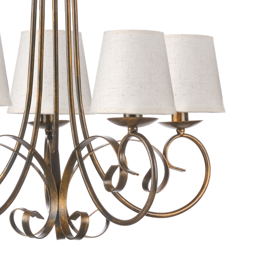 ONLI - Lampadario a sospensione con catena POMPEI 5xE14/6W/230V bronzo