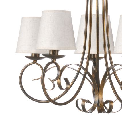 ONLI - Lampadario a sospensione con catena POMPEI 5xE14/6W/230V bronzo