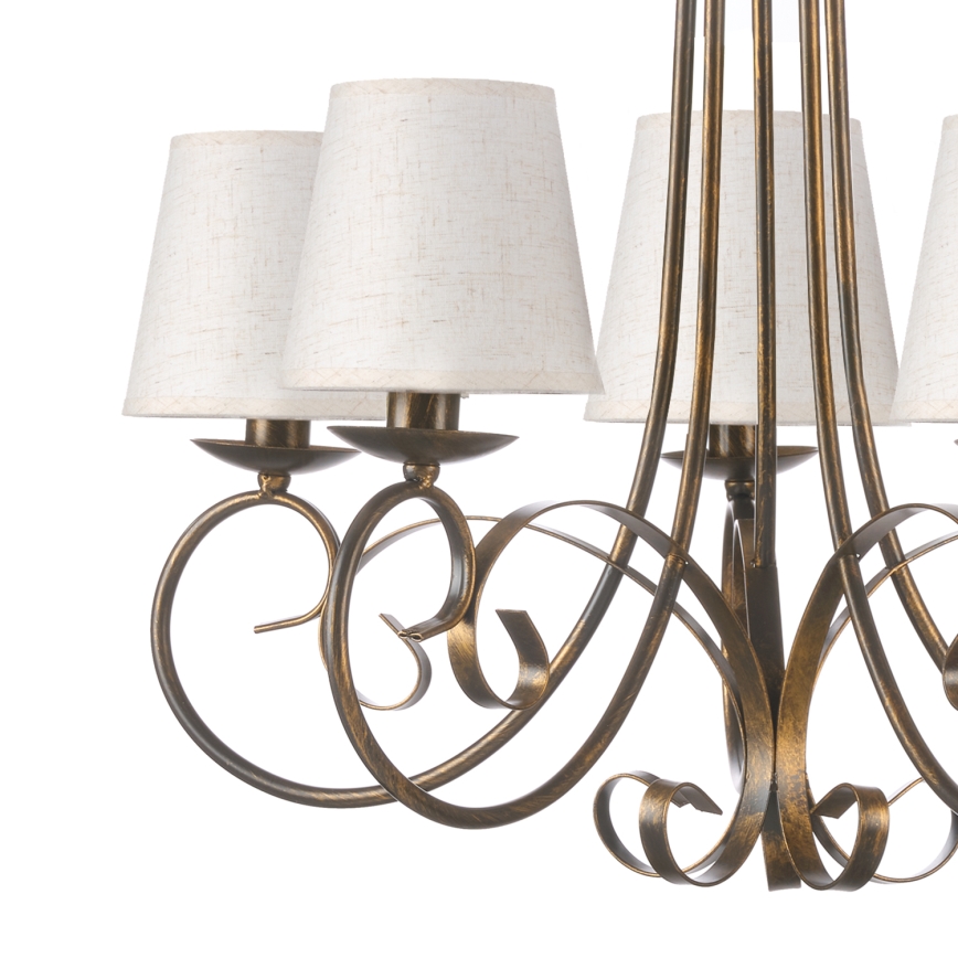 ONLI - Lampadario a sospensione con catena POMPEI 5xE14/6W/230V bronzo