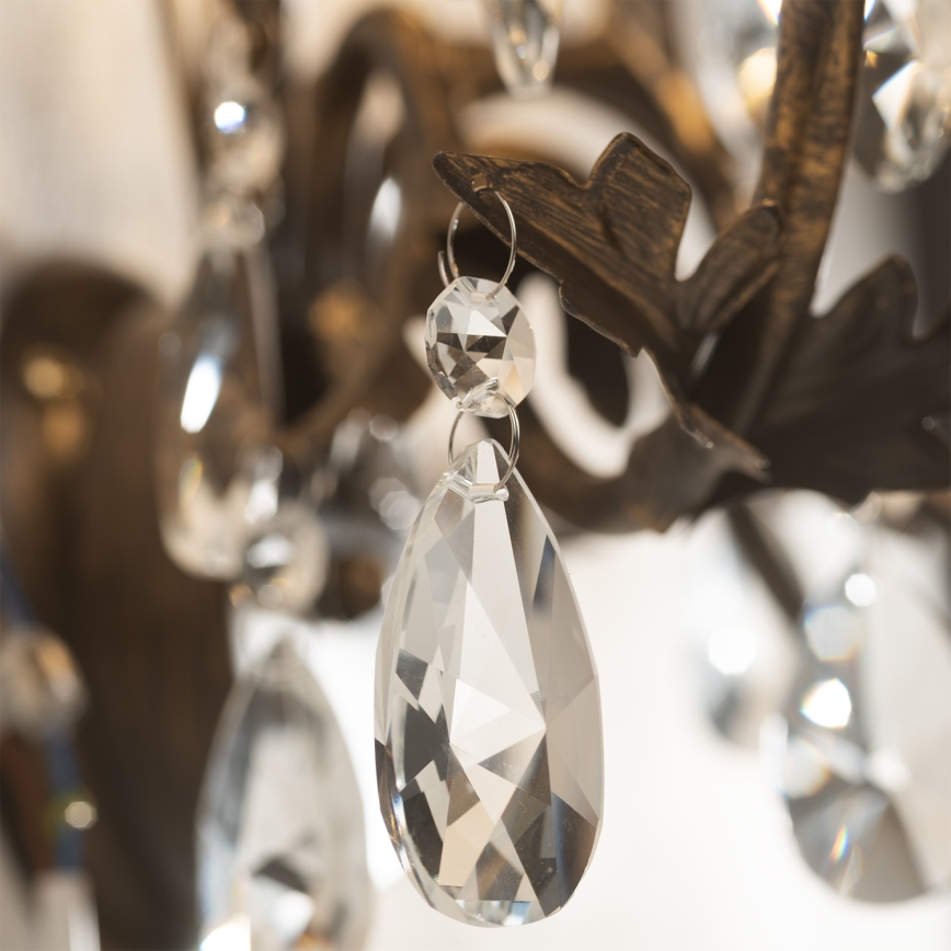 ONLI - Lampadario a sospensione con catena TERESA 5xE14/6W/230V bronzo