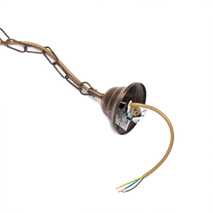 ONLI - Lampadario a sospensione con catena TERESA 5xE14/6W/230V bronzo